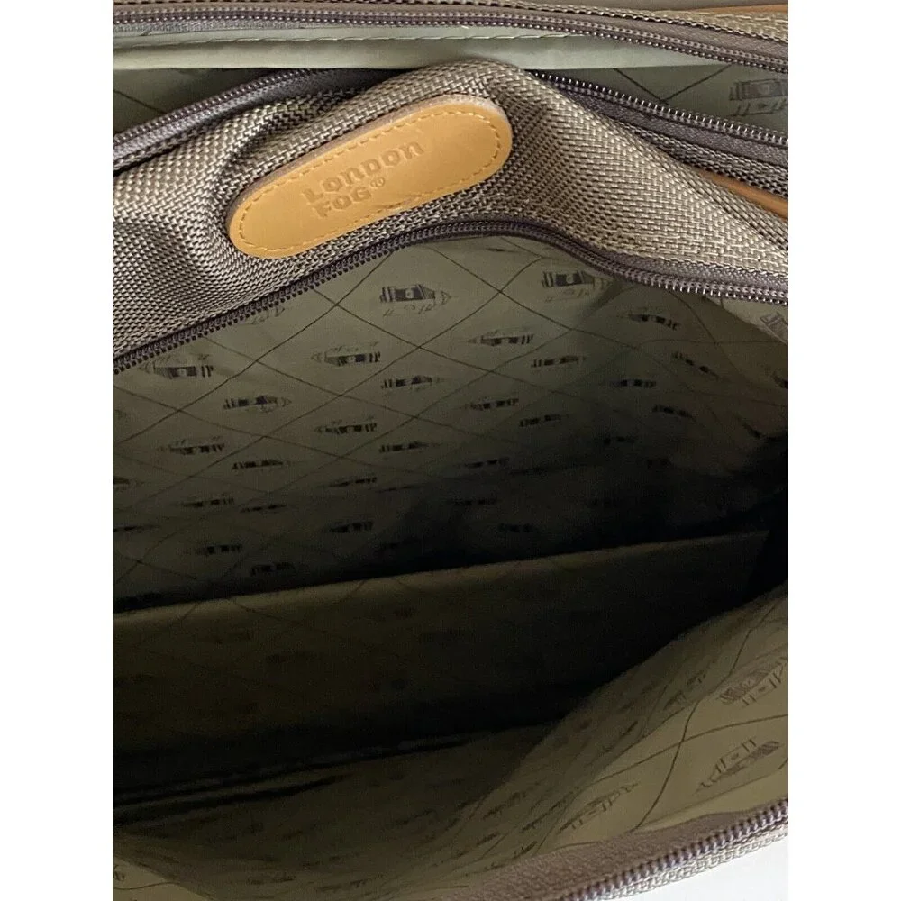 London Fog Shoulder Messenger Luggage Travel Bag Brown Multi Compartment Vintage